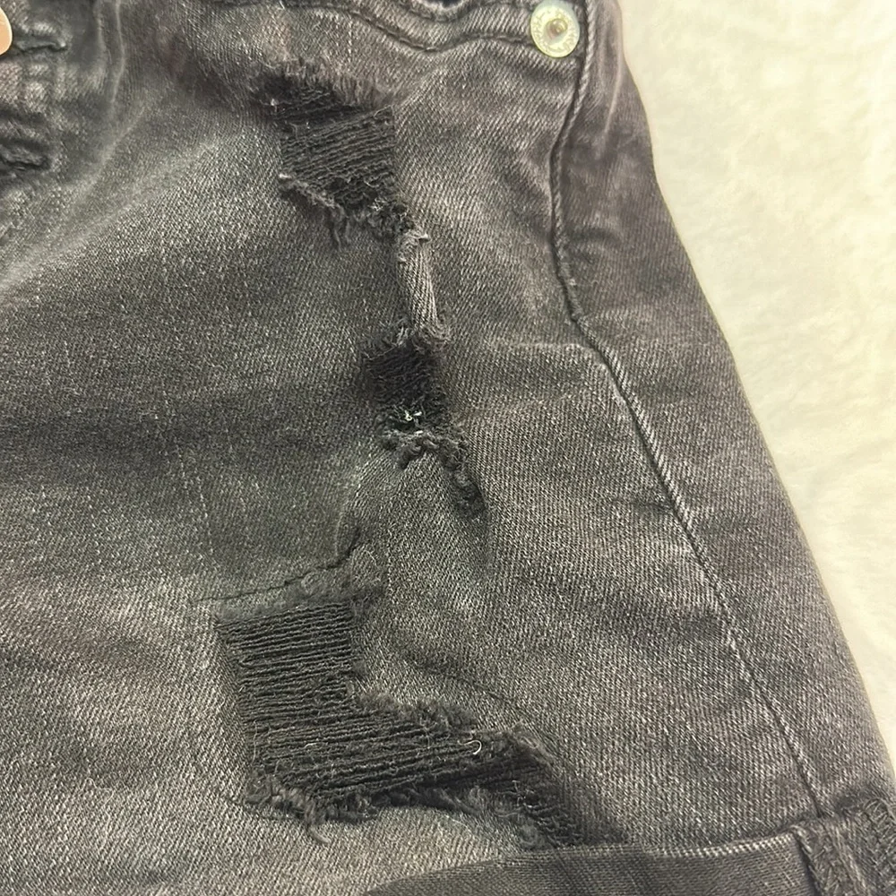 Justice Girls Black Destroyed Five Pocket Jean Shorts Size 7